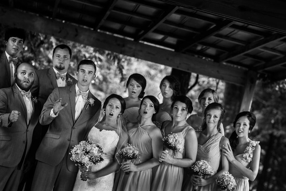 A wedding photographer slipped while taking a picture –  and this was the priceless result…