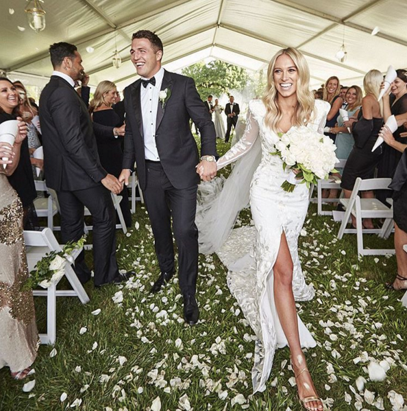 Rugby superstar Sam Burgess marries fiance Phoebe Hooke