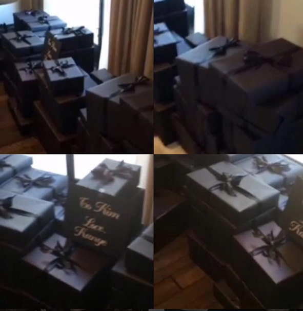 Kanye West buys wife Kim Kardashian 150 (yes, 150) Christmas presents