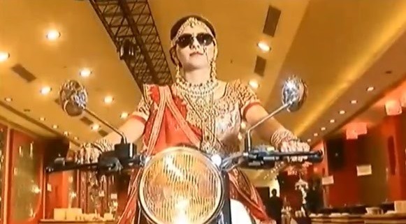 Biker bride’s incredibly cool wedding entrance