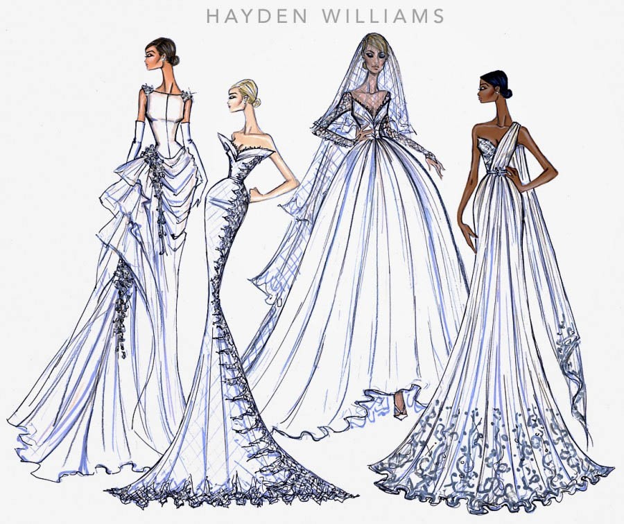 Bridal illustrations to inspire wedding looks