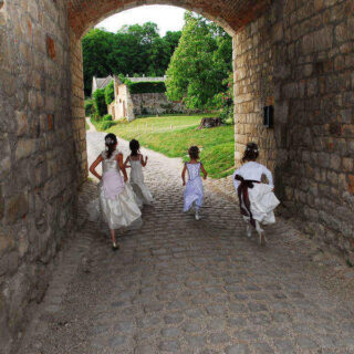 Louisa and John's DIY Wedding|Flower girls||Father and Daughter at wedding|Kids Running Wedding